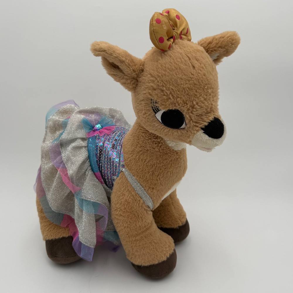 2014 Build a Bear Rudolph the Red Nosed Reindeer Clarice Plush Toy Sparkly Tutu‎